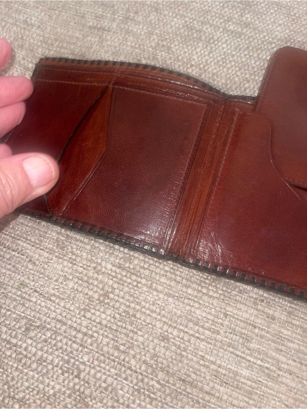 Vintage Tooled Leather Wallet with Native American Design Retro Rustic Farm